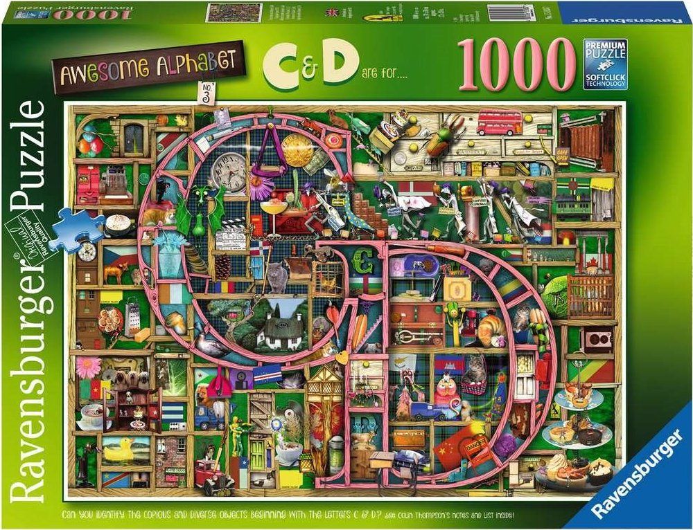 RAVENSBURGER Puzzle Úžasná abeceda - písmeno C a D 1000 dílků - obrázek 2