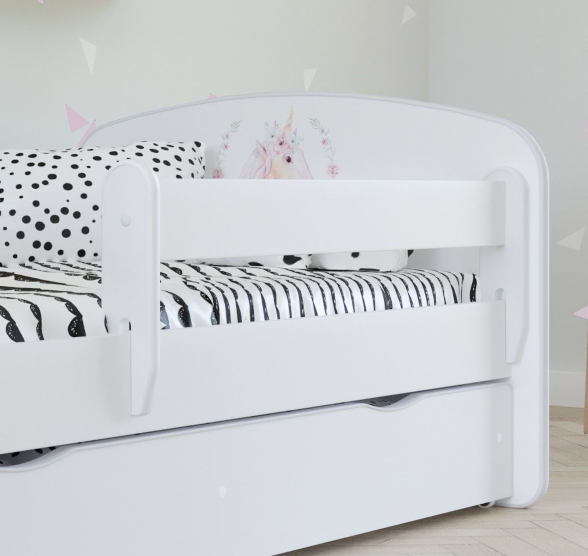 Dětská postel Ourbaby Flowery Unicorn 140x70 cm - obrázek 3