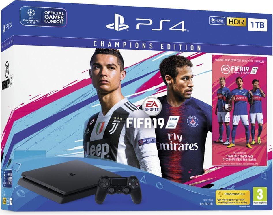 Sony Playstation 4 Slim - 1TB + FIFA 19 Champions Edition - obrázek 1