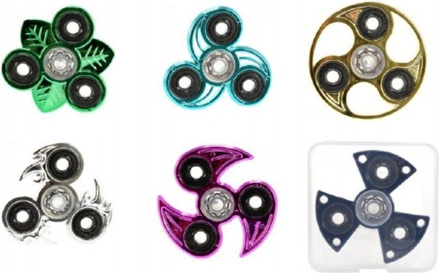 Teddies Fidget Spinner chrom 6druhů v PVC boxu - obrázek 1