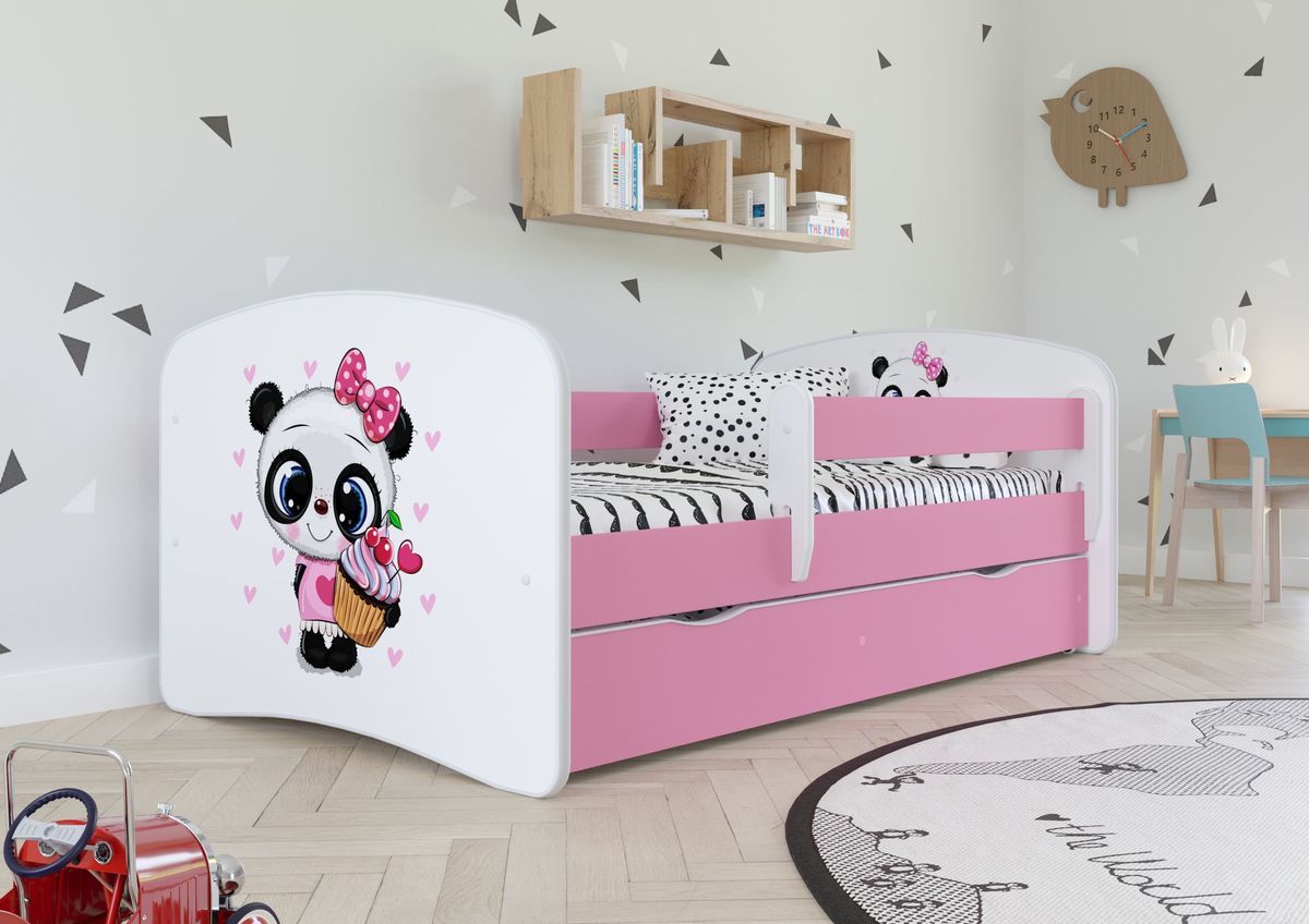 Dětská postel Ourbaby Cute Panda Rose 140x70 cm - obrázek 1