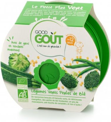 Good Gout Miska BIO Brokolice, cuketa a zelené fazolky s tarhoňou 220 g - obrázek 1