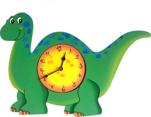 Nástěnné dřevěné Dětské hodiny Dinosaurus - obrázek 1