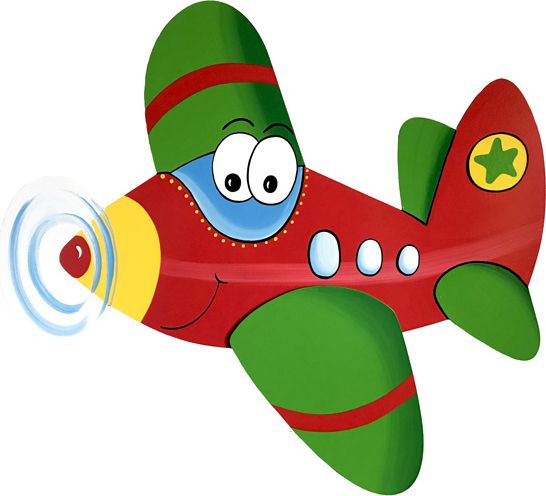Dětská dřevěná dekorace Letadélko Felix červené na zeď - obrázek 1
