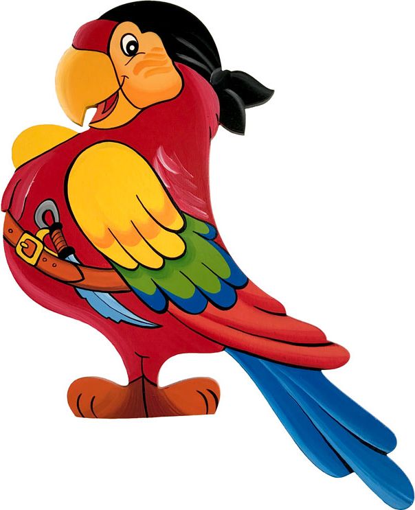 Dětská dřevěná dekorace Papoušek na zeď - obrázek 1