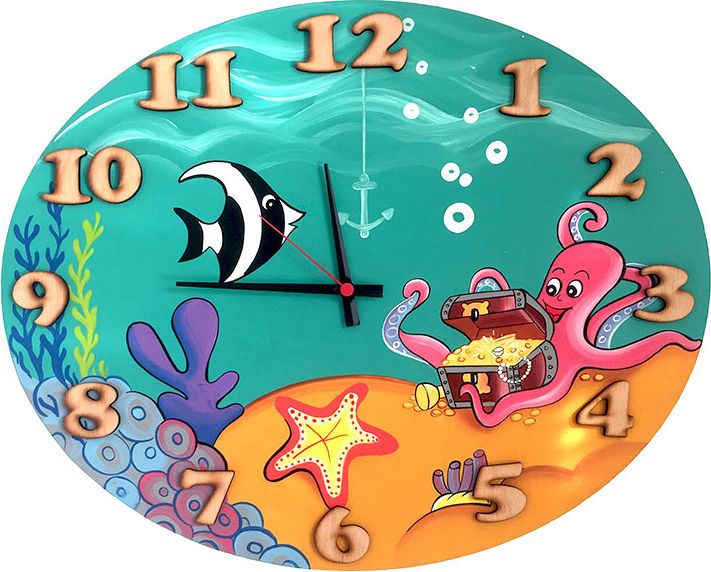 Nástěnné dřevěné Dětské hodiny Moře - obrázek 1