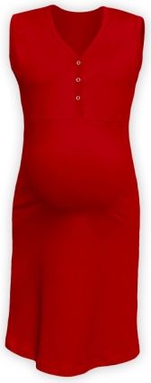JOŽÁNEK Těhotenská, kojící noční košile PAVLA bez rukávu - červená - obrázek 1