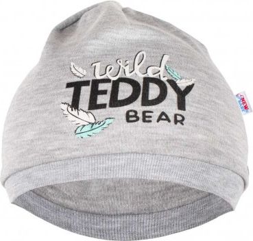 Kojenecká bavlněná čepička New Baby Wild Teddy, Šedá, 56/62 - obrázek 1
