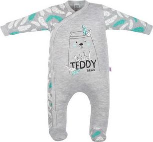 NEW BABY Kojenecký bavlněný overal New Baby Wild Teddy Šedá 86 (12-18m) - obrázek 1