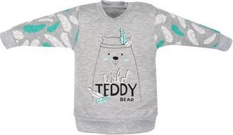 NEW BABY Kojenecká bavlněná mikinka New Baby Wild Teddy Šedá 74 (6-9m) - obrázek 1