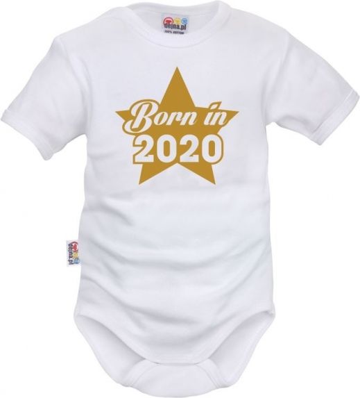 DEJNA DEJNA Body krátký rukáv Born in 2020 - bílé, vel. 68 - obrázek 1