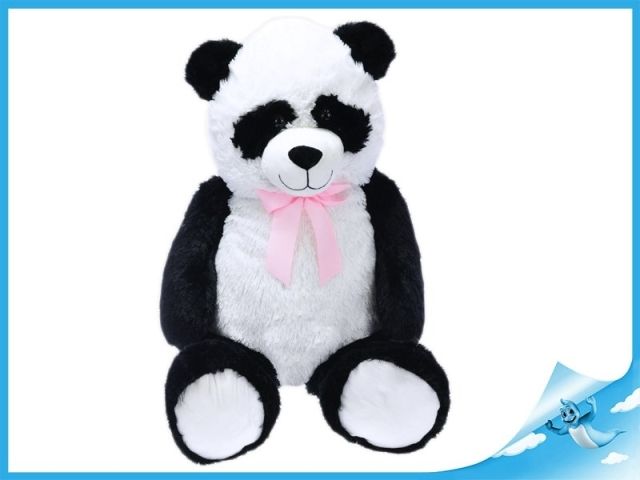 Panda plyšová 100cm 0m+ s mašlí v sáčku - obrázek 1