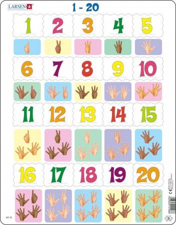 Puzzle Prsty na ruce od 1 - 20 20 dílků - obrázek 1