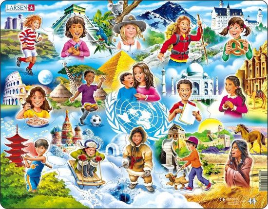 Puzzle Děti ve světě 15 dílků - obrázek 1