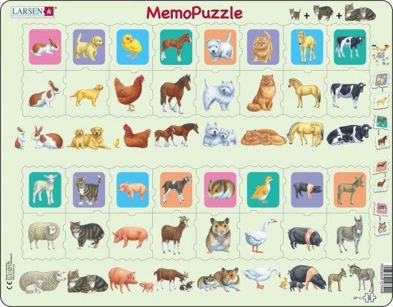 Puzzle Memo puzzle - děti, zvířátka 32 dílků - obrázek 1