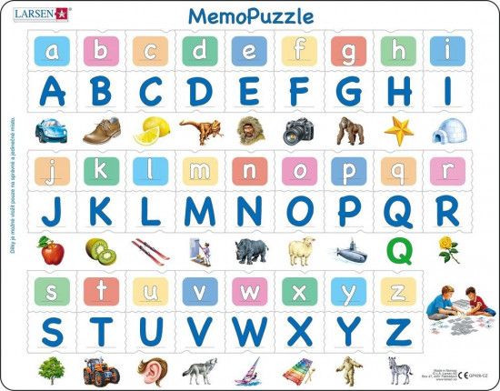 Puzzle Memo - abeceda malá, velká, obrázky 52 dílků - obrázek 1