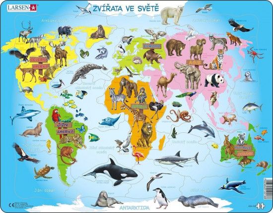 Puzzle Zvířata ve světě 28 dílků - obrázek 1