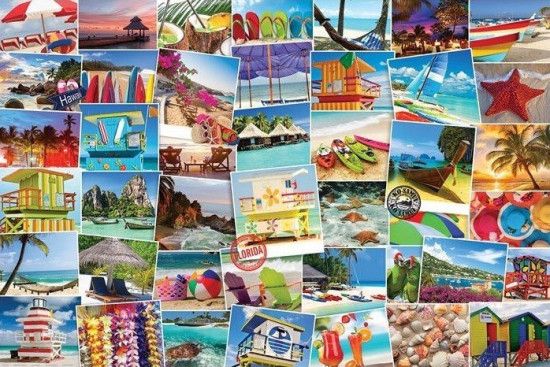 EUROGRAPHICS Puzzle Světoběžník - pláže 1000 dílků - obrázek 1