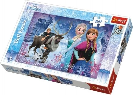 Trefl Puzzle Frozen/Ledové království Zimní dobrodružství 41x27,5cm 160 dílků v krabici 29x19x4cm - obrázek 1