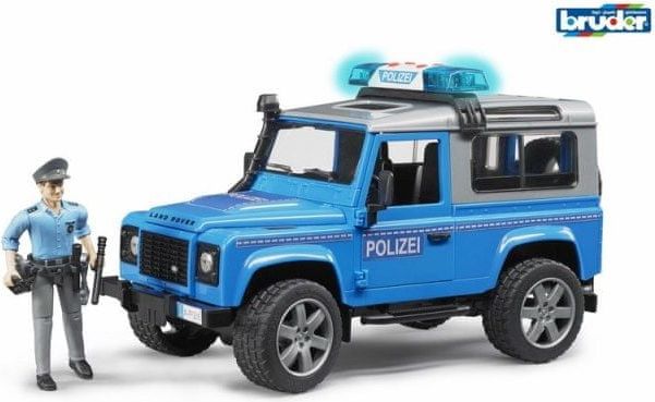 Bruder 2597 Land Rover policie s figurkou policisty - obrázek 1