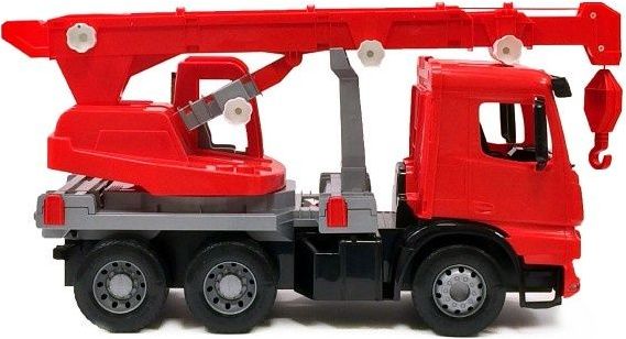 LENA Auto jeřáb plast 70cm 3-osý Mercedes Actros v krabici - obrázek 1