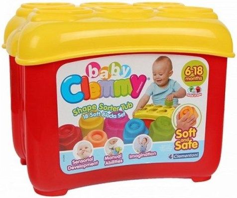 Clementoni Clemmy baby - Prostrkovací kyblík s 18 kostkami - obrázek 1