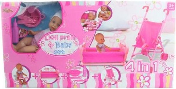 Lamps Sada 4v1 panenka, postýlka, golfky, doplňky - obrázek 1