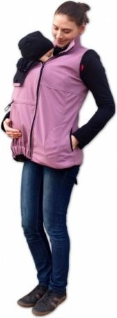 Vesta pro nosící, těhotné - softshellová - růžová - obrázek 1