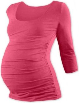 Těhotenské triko 3/4 rukáv JOHANKA - lososově růžové, Velikosti těh. moda L/XL - obrázek 1