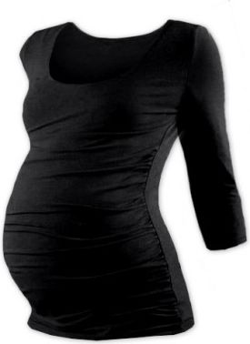 Těhotenské triko 3/4 rukáv JOHANKA - černá, Velikosti těh. moda L/XL - obrázek 1