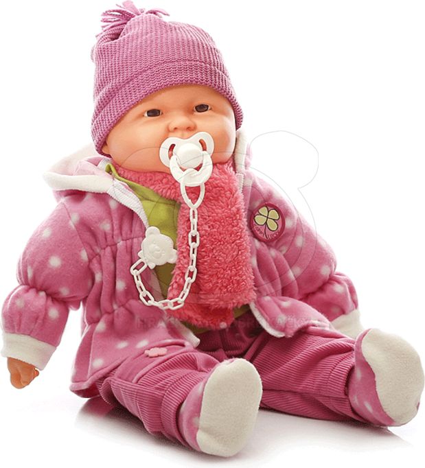 Velká panenka Doris 60 cm s dudlíkem - růžová s bundou - obrázek 3