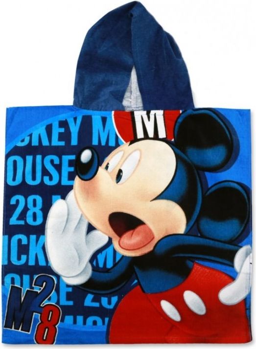 Setino - Dětské froté pončo osuška s kapucí Mickey Mouse (Disney), 100% bavlna, 55 x 110 cm - obrázek 1