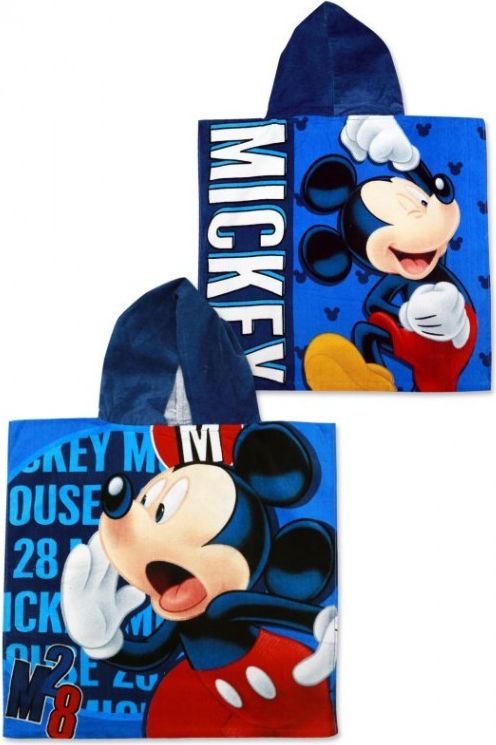 Setino - Dětské froté pončo osuška s kapucí Mickey Mouse (Disney), 100% bavlna, 55 x 110 cm - obrázek 2