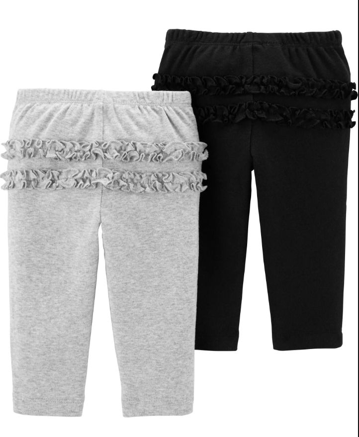 CARTER'S Kalhoty dlouhé 2 ks, černá/šedá - 3 m/vel. 62 - obrázek 1