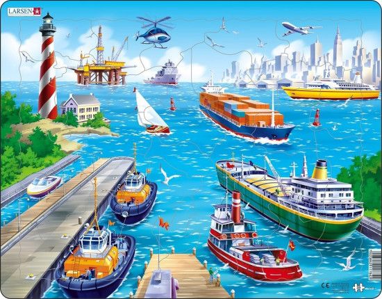 Puzzle Město + přístav 35 dílků - obrázek 1