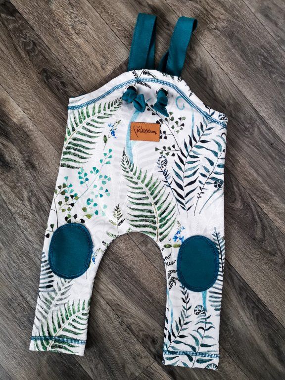 Kulišárny (handmade) Laclové tepláčky se záplátou ,,Ferns,, VELIKOST: 98-104 - obrázek 1