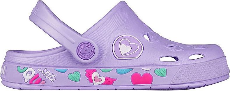 Coqui Dětské pantofle Froggy Lt. Lila Hearts 8802-402-0202 (Velikost 32-33) - obrázek 1