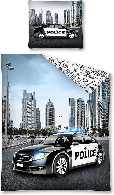 Detexpol povlečení Policejní auto 140x200 70x80 - obrázek 1