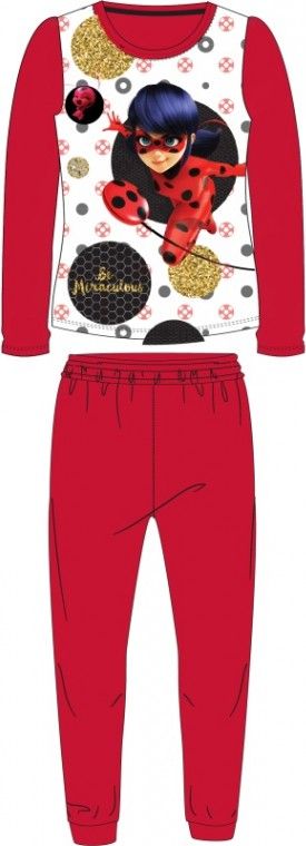 E plus M - Dívčí bavlněné pyžamo Kouzelná beruška / Ladybug - červené - vel. 116 - obrázek 1