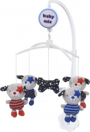 Kolotoč nad postýlku Pejsci - červená/modrá - obrázek 1