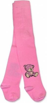 Bavlněné punčocháče Baby Nellys ® - Sweet Teddy - sv. růžové - obrázek 1