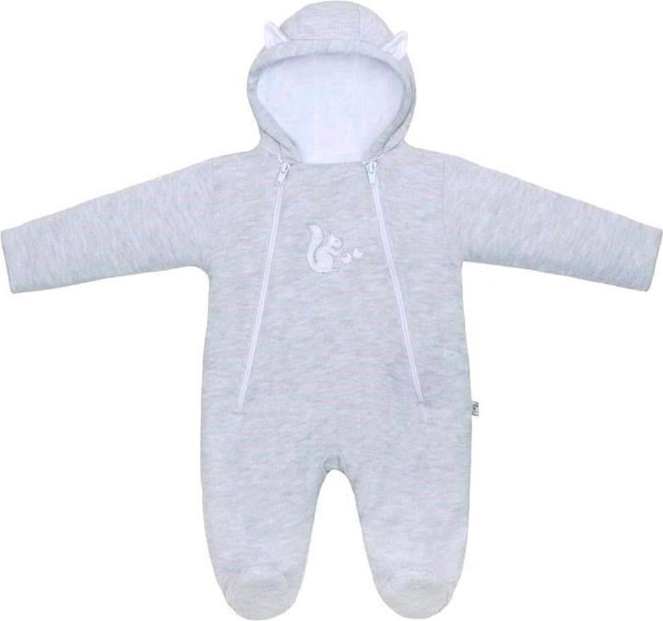 BABY SERVICE Zimní kojenecká kombinéza Baby Service Veverka světle šedá - 68 (4-6m) - obrázek 1