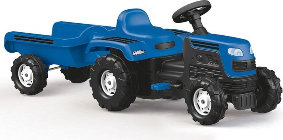 DOLU Šlapací traktor Ranchero s vlečkou - modrý - obrázek 1