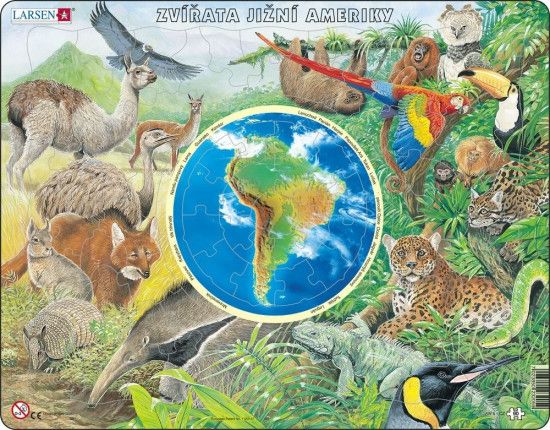 Puzzle Zvířata Jižní Ameriky 90 dílků - obrázek 1