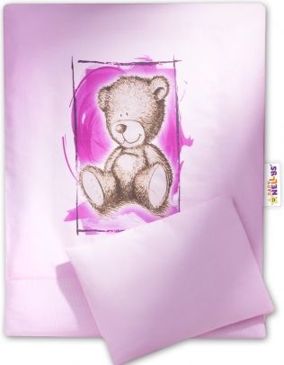 Baby Nellys Sada do kočárku komplet 4D Sweet Dreams by Teddy - růžový - obrázek 1