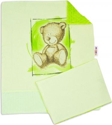 Baby Nellys 2-dílná sada do kočárku s minky by Teddy - sv. zelená, sv. zelená - obrázek 1