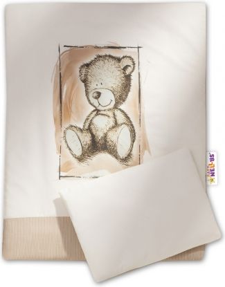 Baby Nellys Sada do kočárku komplet Sweet Dreams by Teddy - písek - obrázek 1
