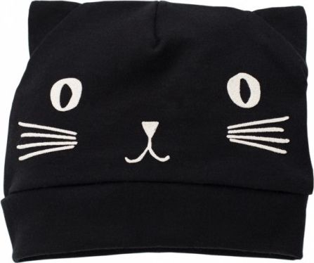 Pinokio Kojenecká čepička Happy Day - černá, Velikost koj. oblečení 74 (6-9m) - obrázek 1