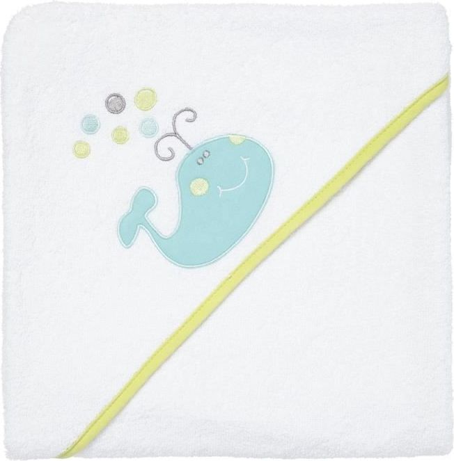 Babycalin dětská osuška s kapucí 100x100 cm, velryba - obrázek 1