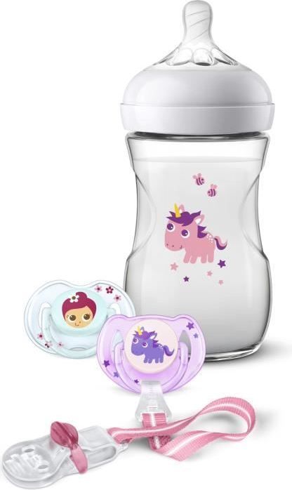 Philips Avent SCD287/25 dárková sada lahve 260 ml + 2 dudlíků, růžová - obrázek 1